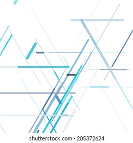 Abstract isometric computer generated 3D blueprint visualization lines background. Vector illustration for break through in technology. 