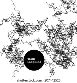 Abstract isometric computer generated 3D blueprint visualization lines background. Vector illustration for break through in technology. Black and white background.