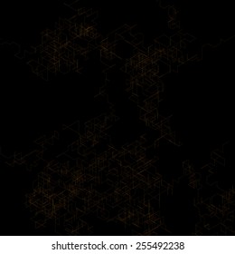 Abstract isometric computer generated 3D blueprint visualization lines background. Vector illustration for break through in technology