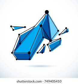 Abstract isometric construction, low poly vector backdrop. Technology and science conceptual 
illustration.
