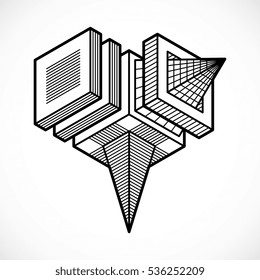 Abstract isometric construction, vector.