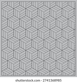Abstract Isometric Cube Grid with Shaded Faces