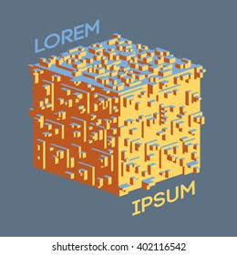 Abstract isometric Cube Logo. Vector Illustration. Isolated icon. design element.