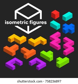abstract isometric figures set, creative background