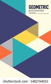 Abstract isometric geometric shape layout design template poster background modern art style. Graphic element can be used for backdrop, publication, brochure, flyer, leaflet, vector illustration