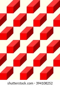 Abstract isometric  redl shapes seamless pattern background