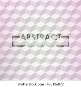 Abstract Isometric Shape Background for Business / Web Design / Print / Presentation Pink and white Creative background template. vector illustration