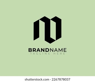 abstract isometric shape of  letter alphabet or etter M N O  in negative space and shadow
