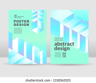 The abstract isometric shapes background. It can be used for posters, cards, flyers, brochures, magazines and any kind of cover. EPS 10