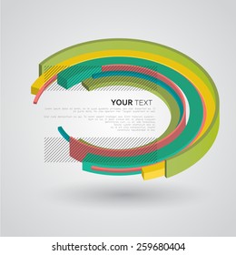 abstract isometric vintage color circles 