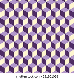 Abstract Isometric Violet Cube Pattern Background, Stock Vector