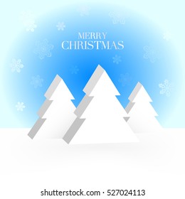 Abstract isometric white  pine trees.  Illustration design for christmas events.