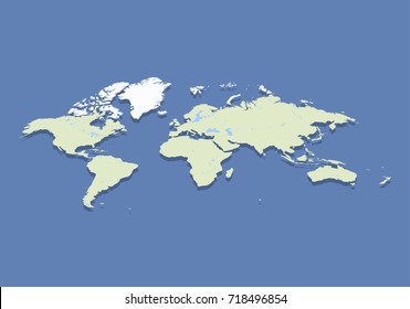 Abstract isometric world map. Flat vector illustration EPS 10