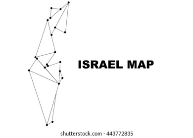 Abstract Israel map  lines connection. Vector illustration