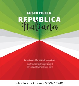 abstract Italian flag. abstract banner. Second of June, celebration of Italian Republic Holiday. vector illustration