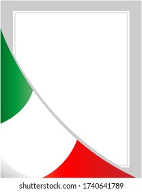 Abstract Italian flag frame corner card with empty space for your text.
