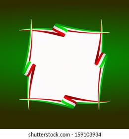 Abstract Italian, Mexican, Hungarian and Iranian frame flag 