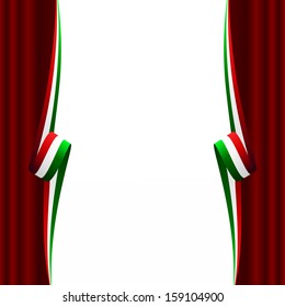 Abstract Italian, Mexican, Hungarian and Iranian curtain flag 