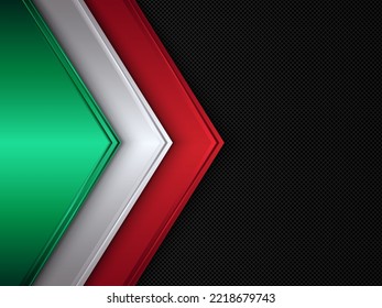 Abstract Italy flag. Metal texture background. Vector banner