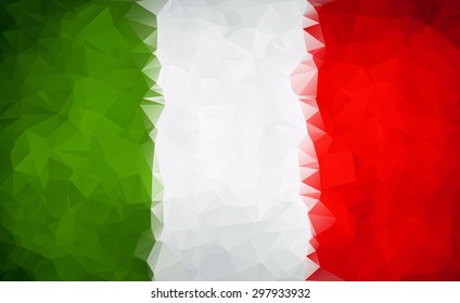 Abstract Italy flag polygon background