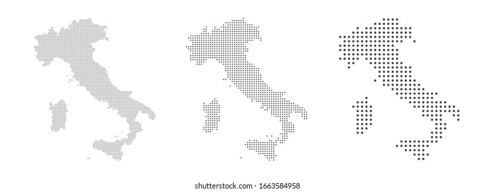 Abstract Italy Map with dot Pixel Spot Modern Concept Design Isolated on White background Vector illustration.