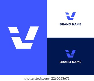 Resumen iv o vi y i o v Letra Diseño del logotipo inicial, plantilla del vector