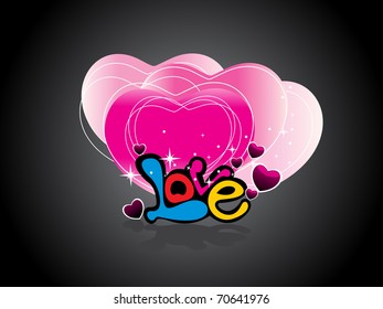 abstract ivory background with pink heart, colorful twinkle star love
