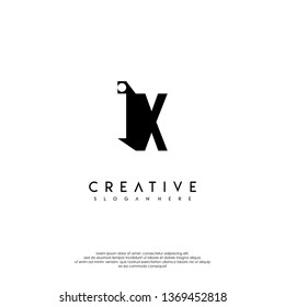 abstract IX logo letter in shadow design concept