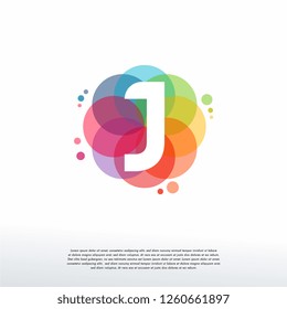 Abstract J Initial logo designs concept vector, Colorful Letter J logo designs