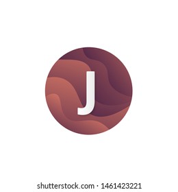 Abstract J letter logo circle shape company sign layered round icon trendy logotype vector design.