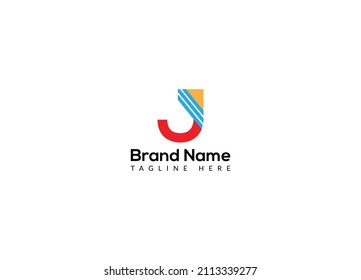 Abstract J letter modern initial lettermarks logo design