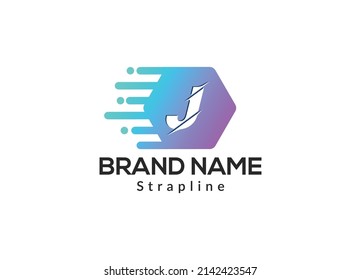 Abstract J letter modern initial lettermarks logo design