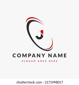 Abstract J letter modern initial unique logo design template