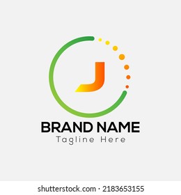 Abstract J letter modern initial logo design with bubble icon.