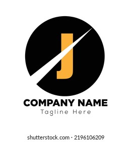 Abstract J letter modern initial lettermarks logo design