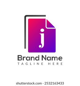 Abstractas letra J diseño de logotipo de letras iniciales modernas	
