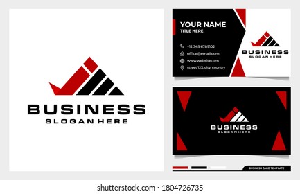 Abstract J and M Initial logo Design with Business Card Template