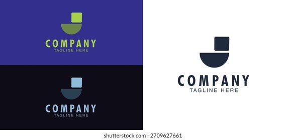 Logotipo Abstractas del monograma de J: forma redondeada y limpia para la identidad empresarial digital