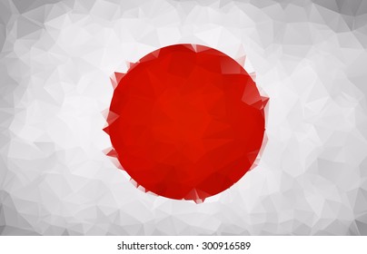 Abstract Japan flag polygon background