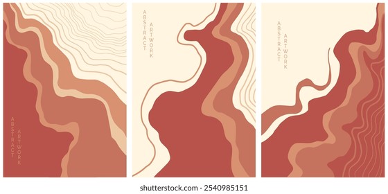abstract japanese bright landscape ont background with contrast colors