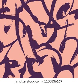 Abstract japanese calligraphic seamless pattern. Vector illustration