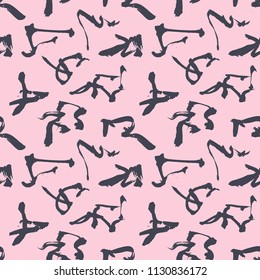 Abstract japanese calligraphic seamless pattern. Vector illustration