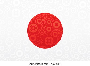 Abstract Japanese flag.