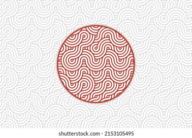 Abstract Japanese Flag Background With Wavy Lines