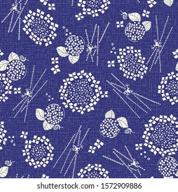Abstract Japanese hydrangea seamless pattern,
