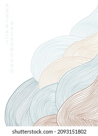 abstract japanese landscape on light background with colored lines	
