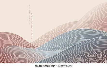 abstract japanese landscape on light background with gradient