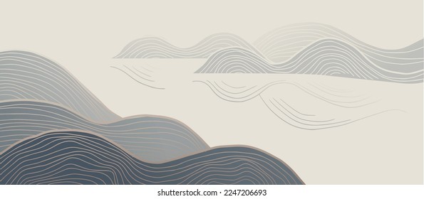 abstract japanese landscape on light background with gradient