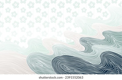 abstract japanese landscape on light background with gradient	