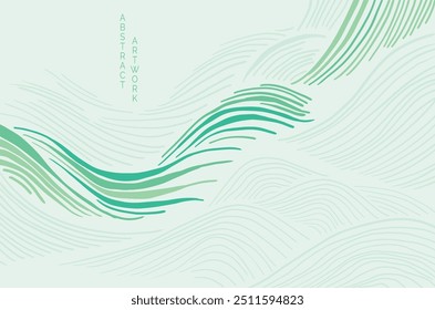 abstract japanese landscape on light background with gradient